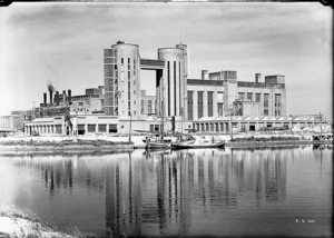 Lo stabilimento industriale di Torviscosa in una foto d'epoca