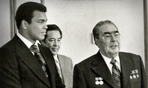 Mohamed Ali in Unione Sovietica con Leonid Brezhnev