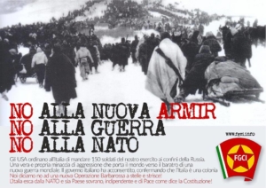 Il volantino contro la guerra della FGCI